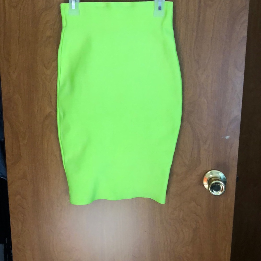 Neon green skirt
